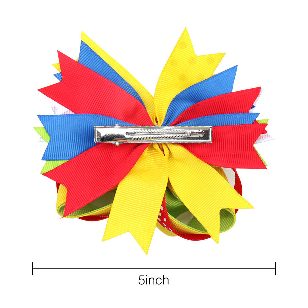 Consejo al por mayor de 5 pulgadas de costilla múltiple punta de lápiz para niños clips de cabello de arco